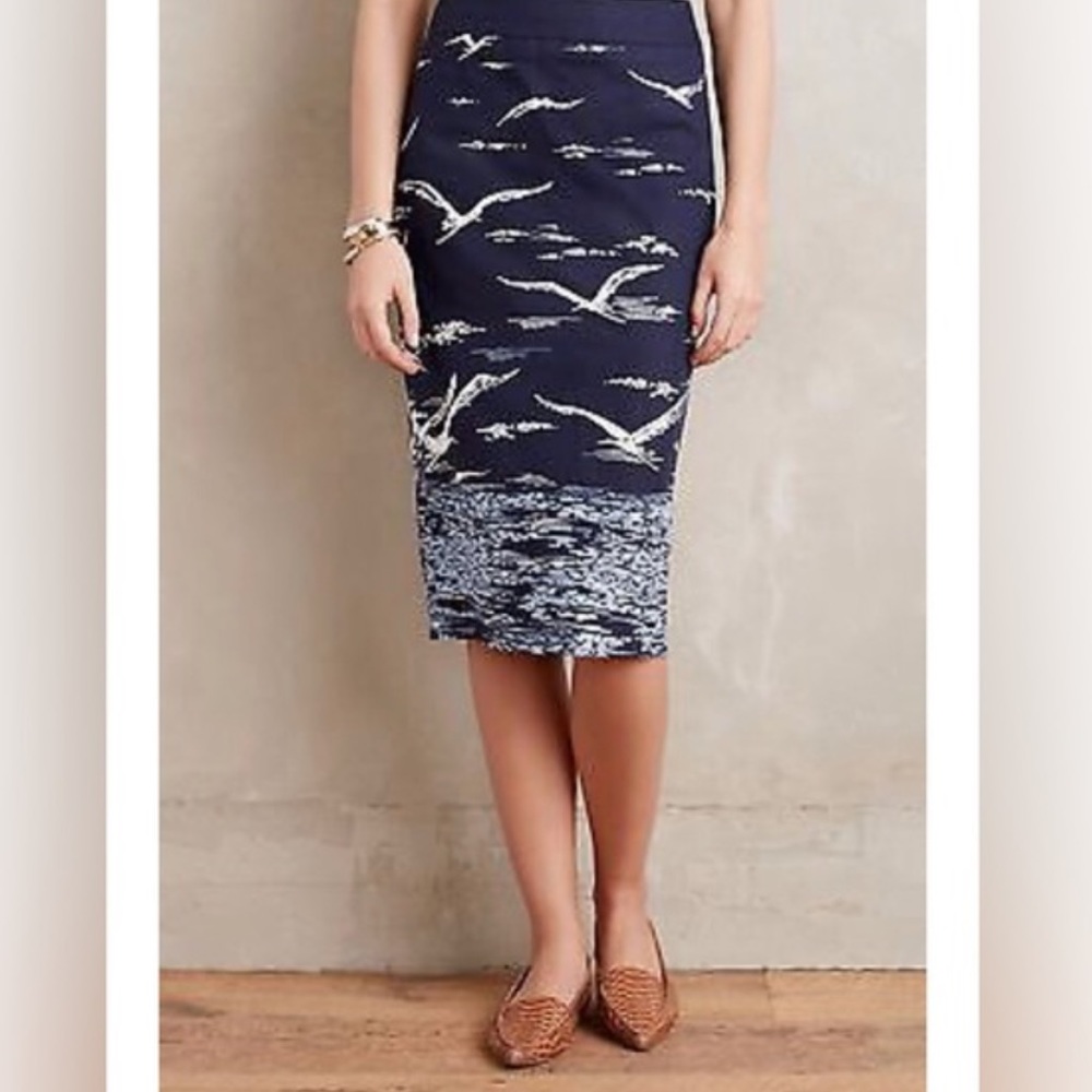 🆕 Anthropologie Shorebirds Pencil Skirt (LIKE NEW)